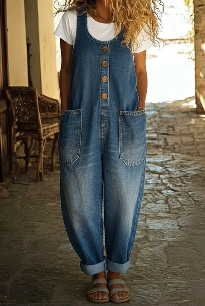 Susan | Vintage Washed Cotton Denim Overalls