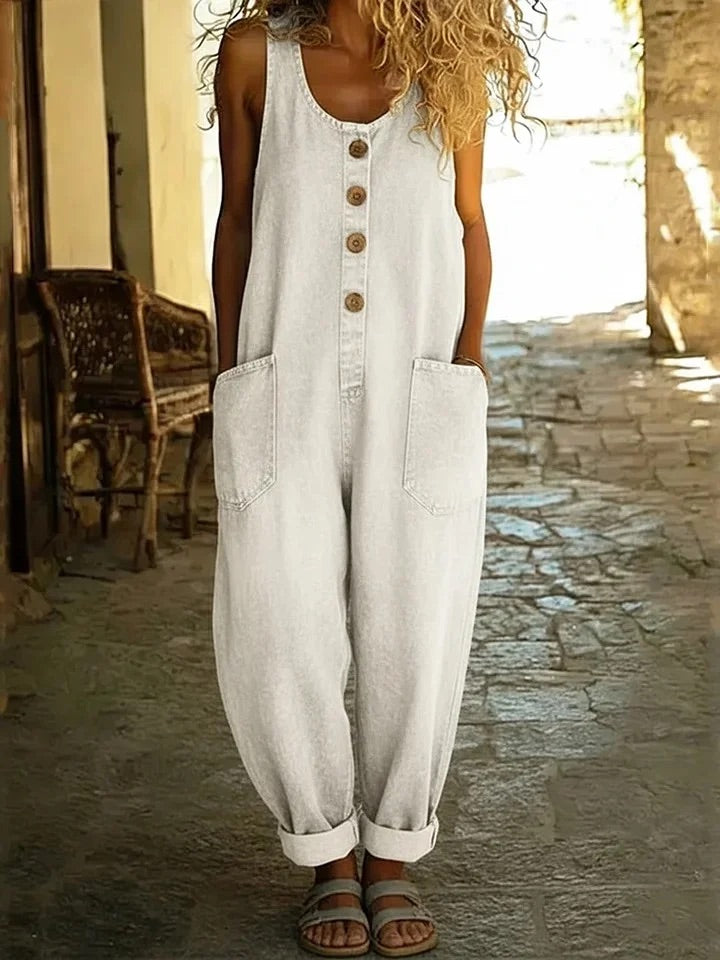 Susan | Vintage Washed Cotton Denim Overalls