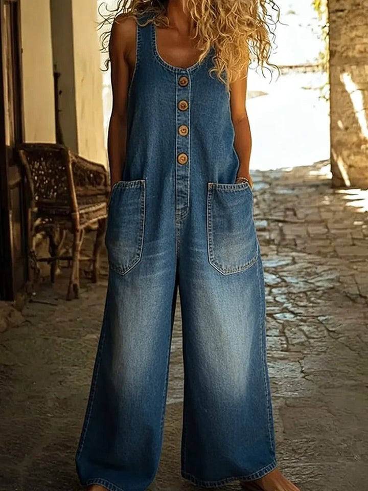 Susan | Vintage Washed Cotton Denim Overalls
